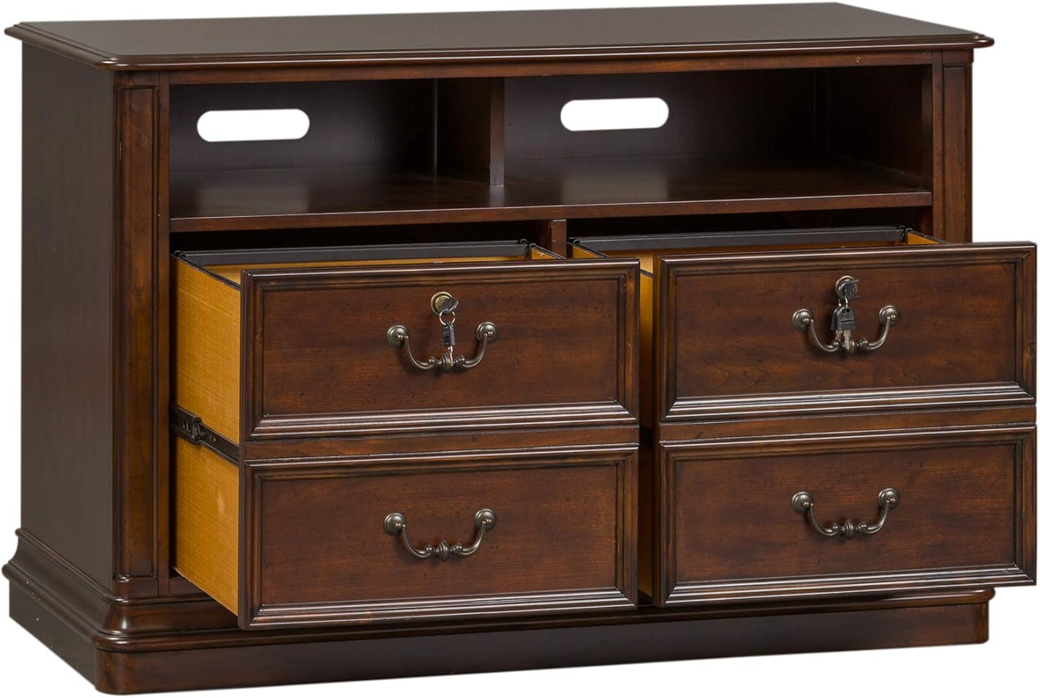 Liberty Furniture Industries Brayton Manor Jr Executive Media Lateral File, W46 x D22 x H31, Dark Brown