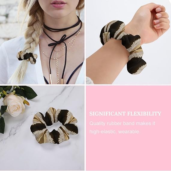 Angel Wing Satin Scrunchies for Women, No Crease Silk Hair Ties & Holder, Soft Hair Scrunchies for Sleeping, Fashion Ponytail Holders for Girls Elastic Hair Bands Gifts