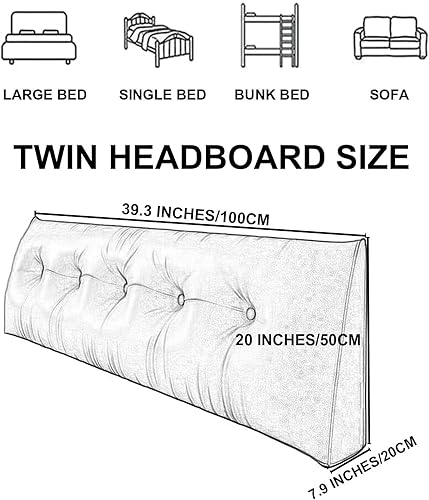 Miniatura 7 de ZZYK Almohada triangular para cabecero, cojín triangular de color sólido, almohada de descanso en cama de lectura, almohada extraíble con soporte de