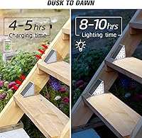 Vista 2 de NIORSUN Luces Solares de Escalón para Exteriores, Paquete de 12 Luces Solares Blancas Frías para Escaleras Exteriores Impermeables IP67 Encendido