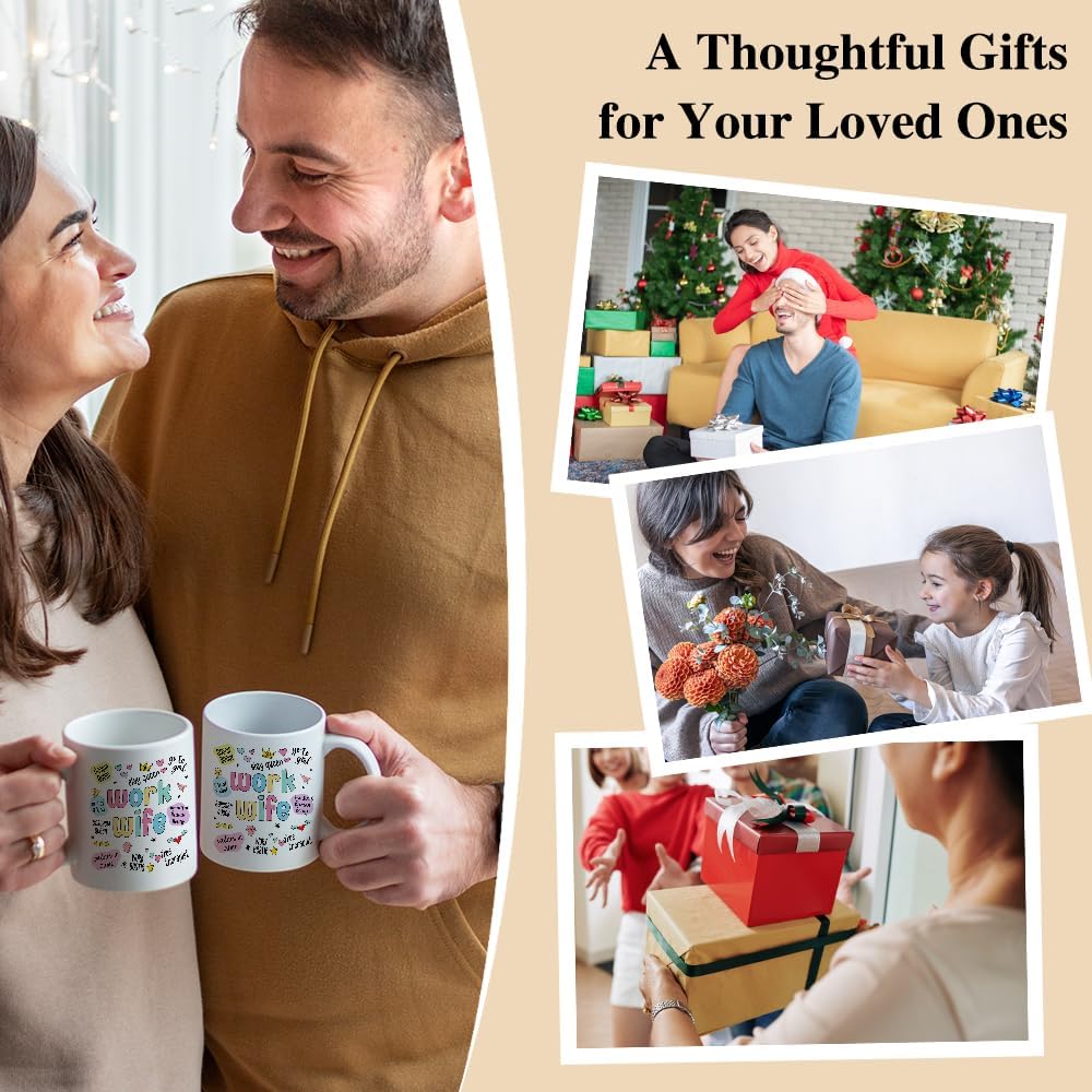 Work Wife 11oz Double-Sided Ceramic Mug, Funny Work Wife Coffee Mug for Friend, Birthday Leaving Gifts for Colleague, Christmas Job Anniversary Appreciation Gifts for Coworker Bestie Job Partner - Image 6