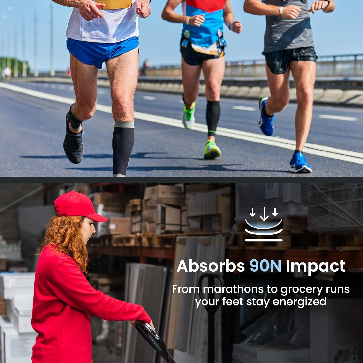 Bukihome Carbon Fiber Insole - Metatarsalgia Insoles with Metatarsal Support for Morton's Neuroma, Running Inserts for Men-Women 8.5-9.5|Men 7-7.5- L - Image 2