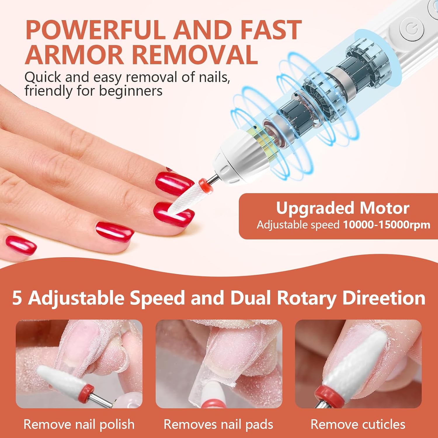 Professional Nail Drill,Electric Nail File Set,with UV LED Nail Lamp,123456789