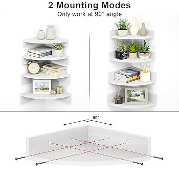 White Shelf / 丸窓 Amazon.com: Corner Shelf, White Solid Oak Wood Floating