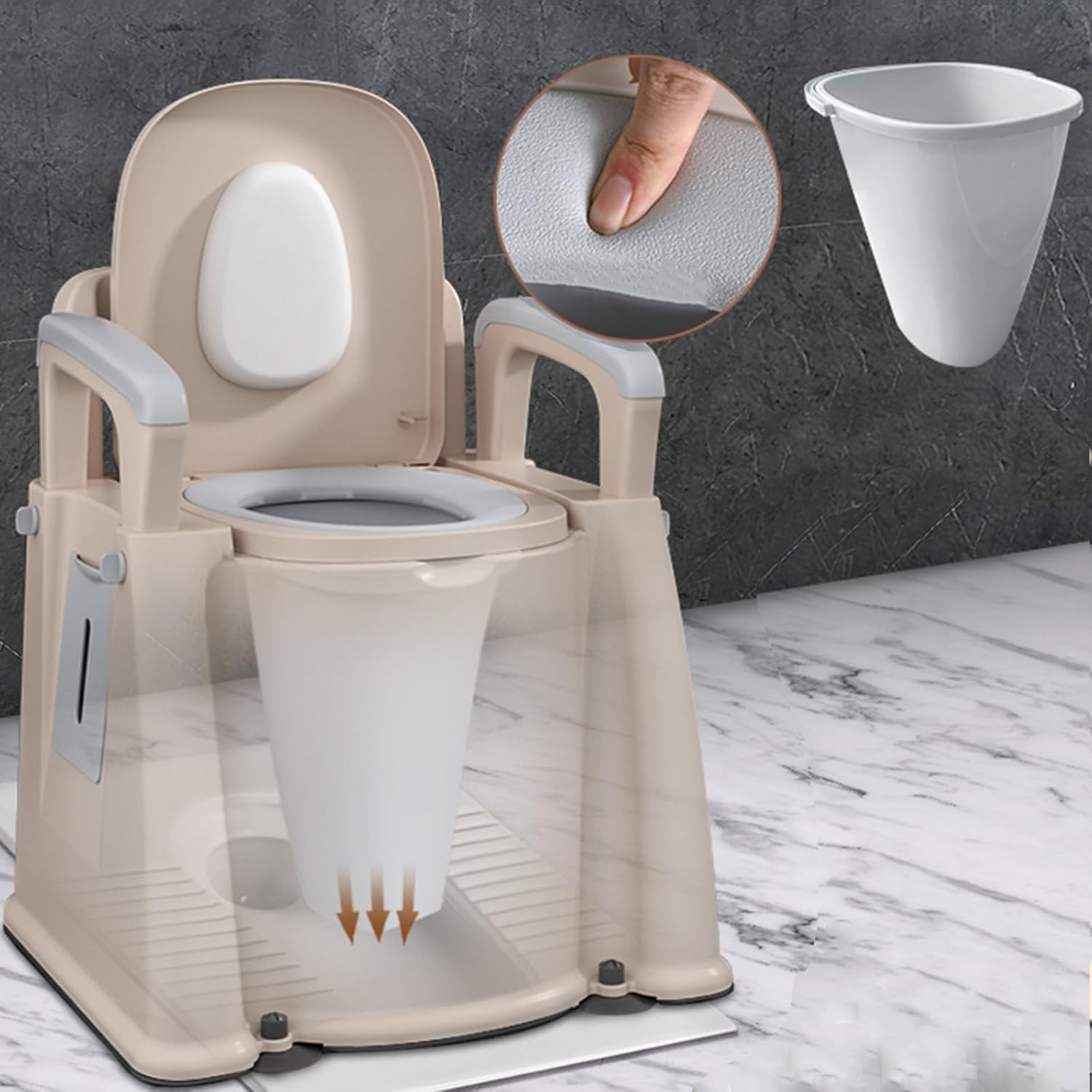 Bedside Commode,Deluxe Comfort Bedside Commode Chair with