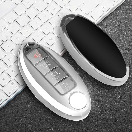 Miniatura 7 de QBUC Funda para llavero Nissan con llavero de TPU suave para llave de 2017-2021 Altima, Rogue, Maxima, Sentra, Infiniti, Armada, Sedán, Murano,