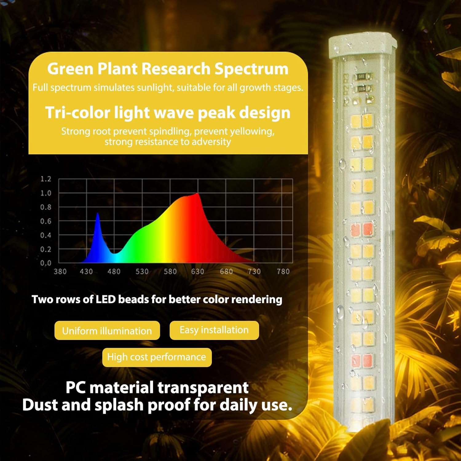 FTVOGUE LED Grow Light Hanging Plant Growing Lamp Adjustable Grow Light with Timer for Plants