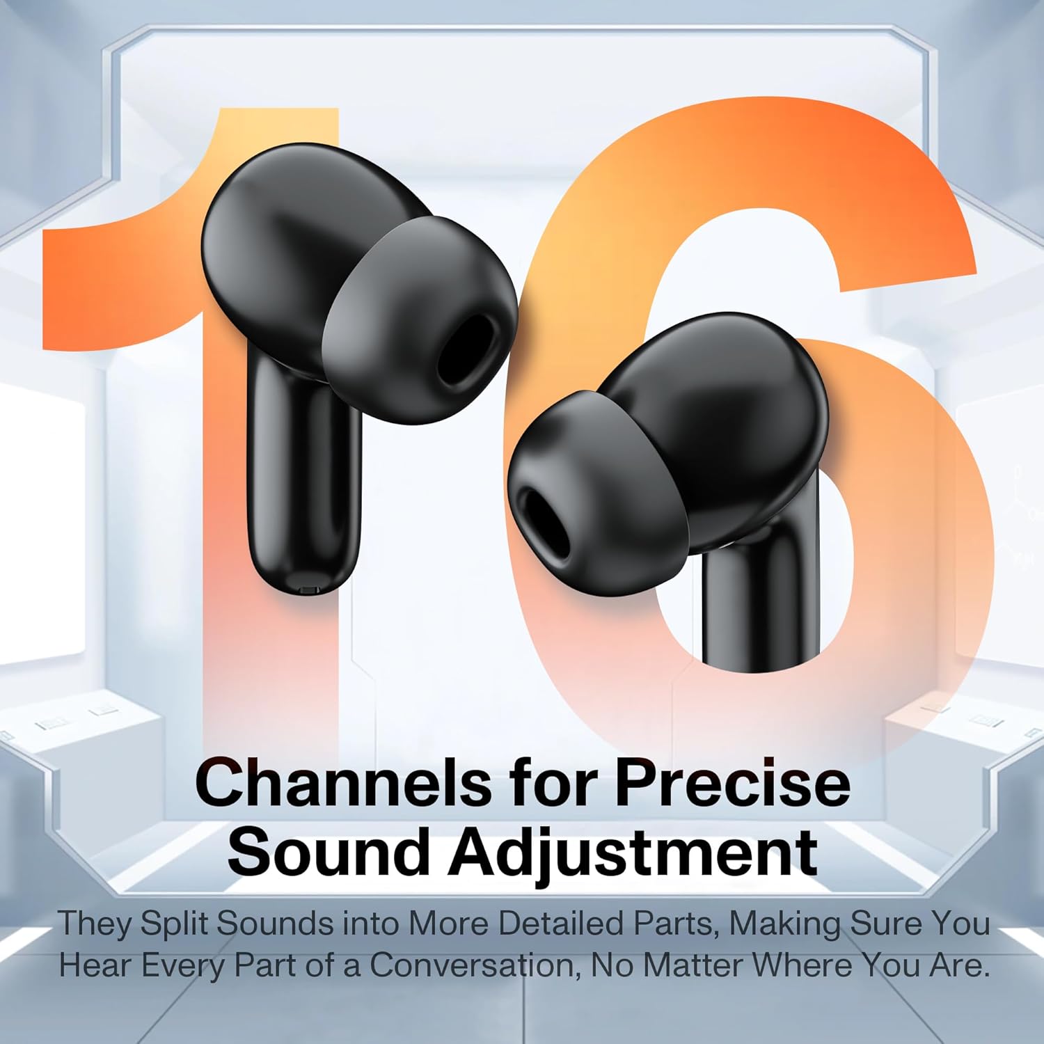 JCY Hearing Aids, Bluetooth Digital Sound Processing, 40dB Ultra-High Gain, 24dB Noise Reduction, 16-Channel, 5-Level Volume Control, 100H Wireless Charging Case - Image 4