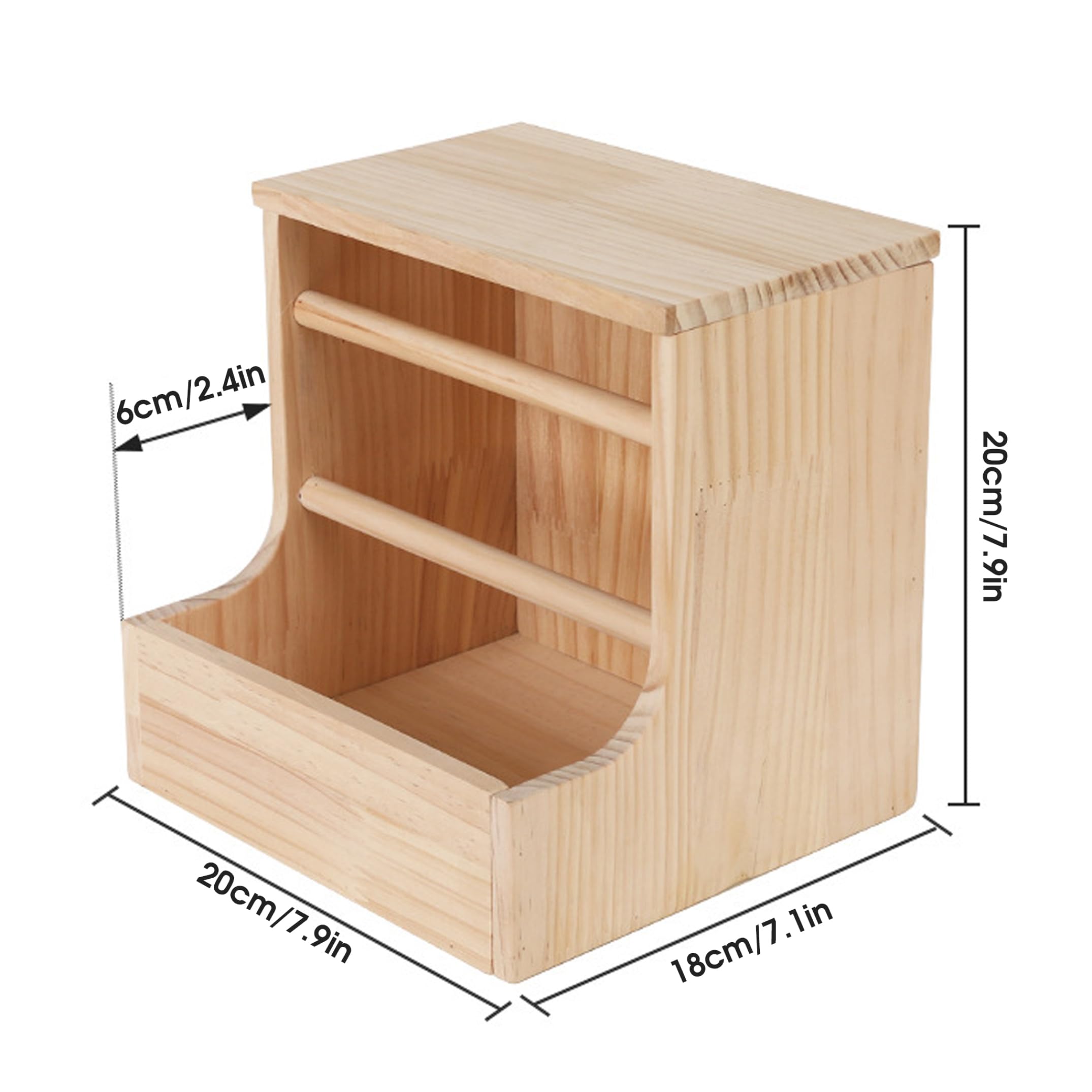Mangiatoia per fieno per porcellini d'India, robusto supporto per fieno per conigli in legno con coperchio ribaltabile
