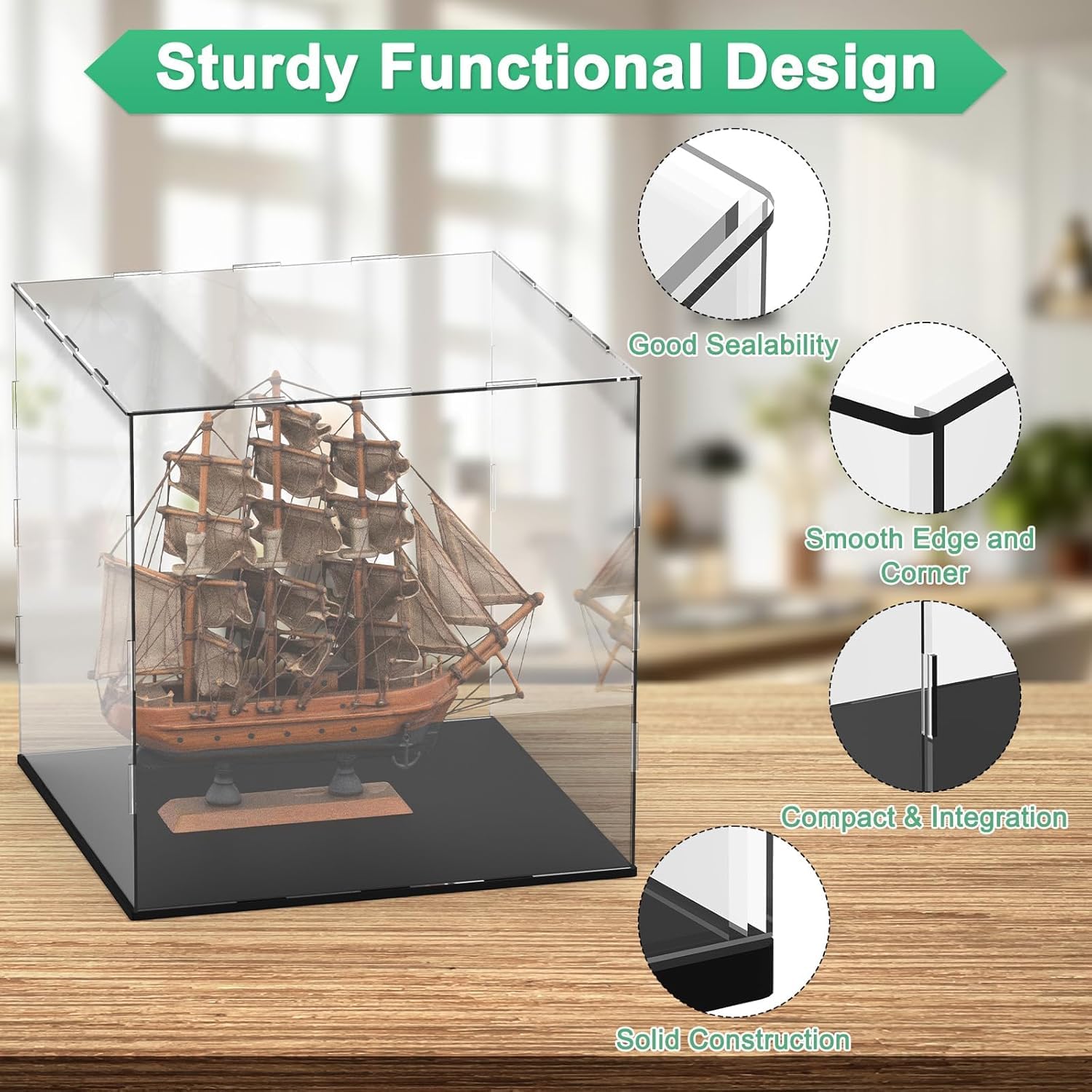 NIYANETAIL DIY Clear Acrylic Display Case β Dustproof Self-Assembly Box for Action Figures, Models, Statues, Collectibles, Dolls & Toys | Home Storage & Showcase (12 x 12 x 12 Inch) 3