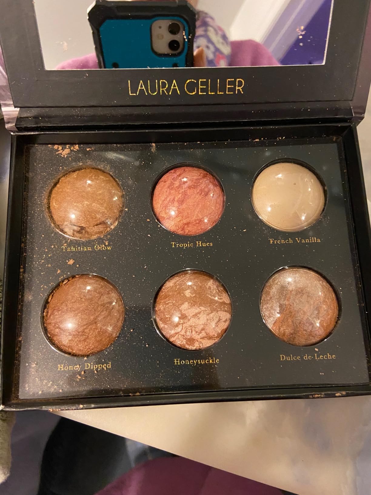LAURA GELLER NEW YORK Cheek to Chic Tropical Glow Baked Face Palette | Includes 2 Blushes, 2 Bronzers and 2 Radiant Highlighters