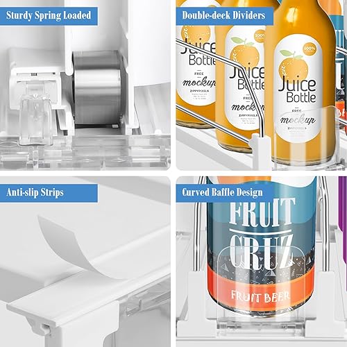 Miniatura 5 de asika Organizador de bebidas para refrigerador, dispensador de latas de soda de ancho ajustable para organizadores y almacenamiento de refrigerador,