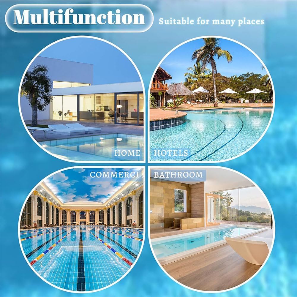 MEISHANG Recoge Hojas para Piscinas,Red Limpieza Piscina-Estructura de Aleación-2.25M Mango Telescopico Piscina,Limpia Superficie Piscina para Piscinas,Estanques y Piscinas de Hidromasaje