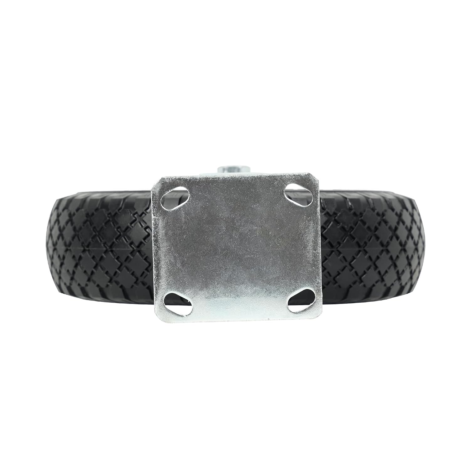 Klutch 12in. Flat-Free Foam-Filled Rubber Rigid Caster, 330-Lb. Capacity, Knobby Tread