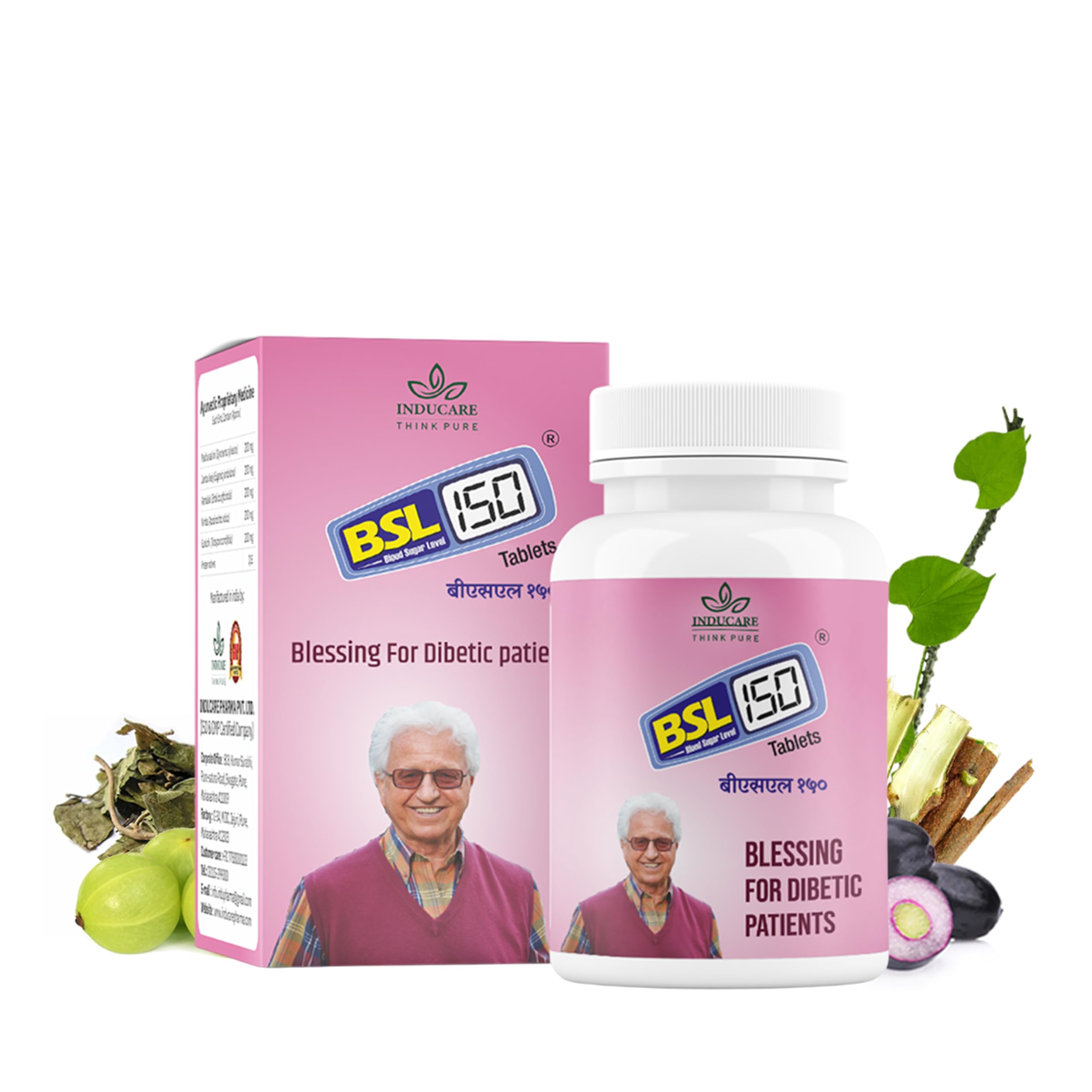 Inducare BSL 150 Tablets – Ayurvedic Diabetes Support with Madhunashini, Shilajit, Jambu Beej & Guduchi | Helps Manage Blood Sugar & Insulin Sensitivity | 60 Tablets