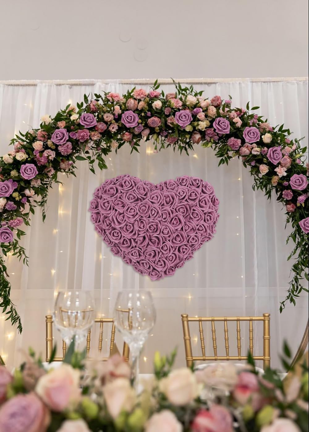 IPOPU Artificial Rose Flower Heads, 100pcs Dusty Rose Foam Fake Roses Bulk 3inch Stemless Faux Flowers for DIY Wedding Baby Shower Centerpieces Arrangements Party Tables Home Decor (Dusty Rose) - Image 6