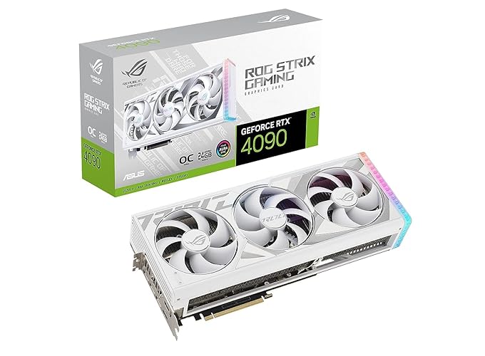 ASUS ROG Strix GeForce RTX™ 4090 White OC Edition Gaming Graphics Card (PCIe 4.0, 24GB GDDR6X, HDMI 2.1a, DisplayPort 1.4a) - White - WHITE