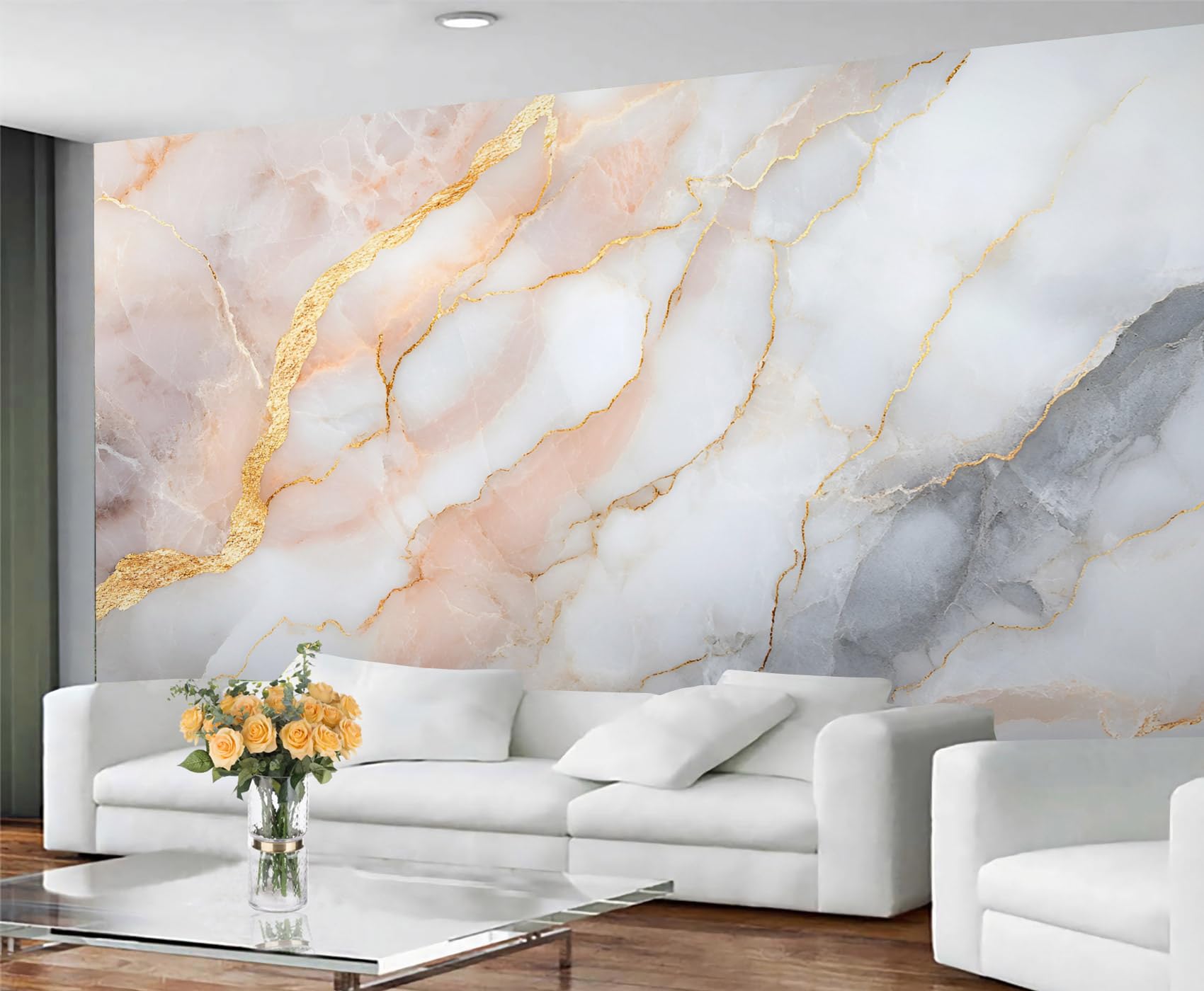GIVLWF Wallpaper - Marble Home Decor & Mural, Light Marble Bedroom Wallpaper, Wall Paper for Living Room, Large Wall Mural - Not Self-Adhesive, Nordic Textures — image 1