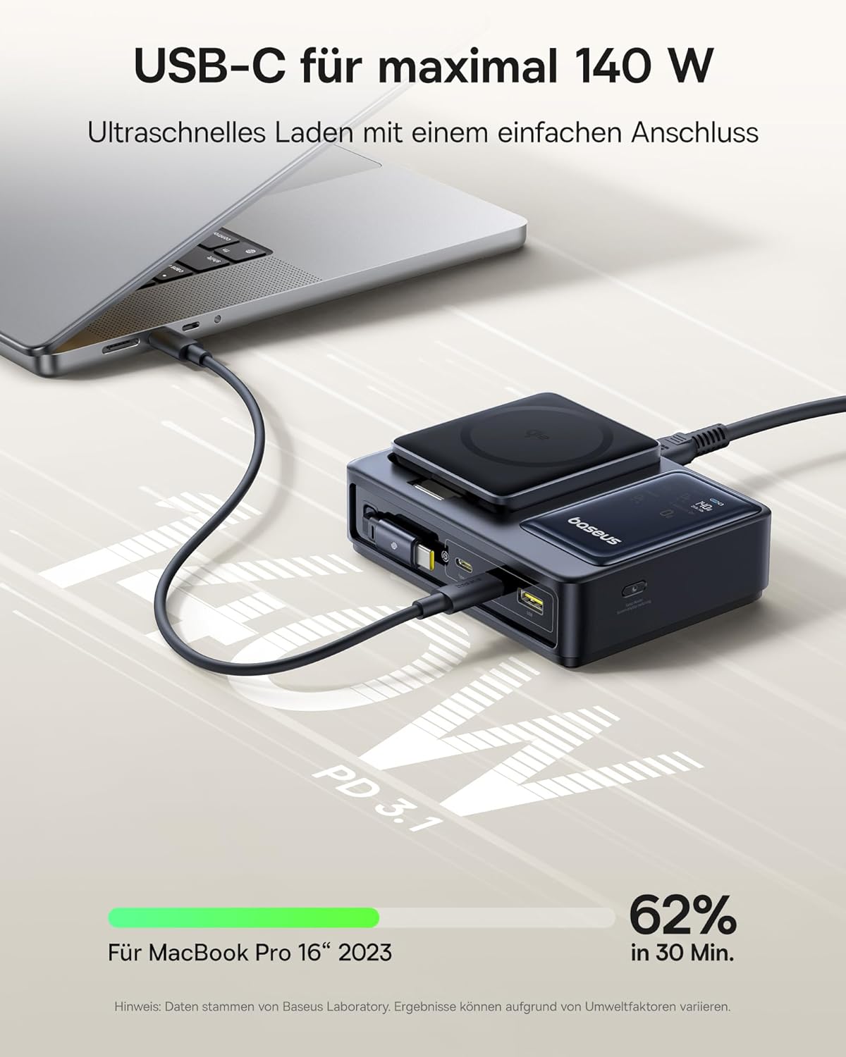 USB-C 140W charging for MacBook Pro