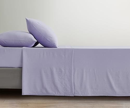 Vista 30 de Chezmoi Collection Juego de sábanas tamaño King lavado a piedra, 4 piezas extrasuaves, transpirables, resistentes a las arrugas y a la decoloración