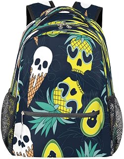 Mochilas de caveira de açúcar para mulheres e homens, mochila escolar de abacaxi para meninos e meninas adolescentes, mochilas para laptop para faculdade de trabalho, mochila de viagem à prova d'água mochila para livros para caminhadas, Multicor, Medium