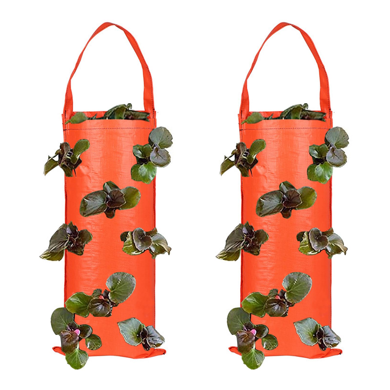 Msioytog Hanging Strawberry Grow Bags Breathable Plant Pouches for Tomatoes Vegetables Flowers Outdoor Gardening Vertical Space Saving Breathable Hanging Plant Bags