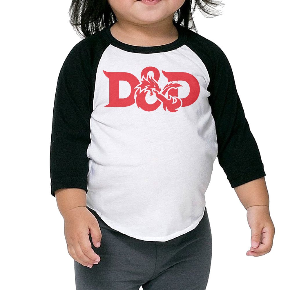 Dungeons & Dragons Animated Series Toddler Unisex 3/4 Sleeve Baseball Tee Shirts