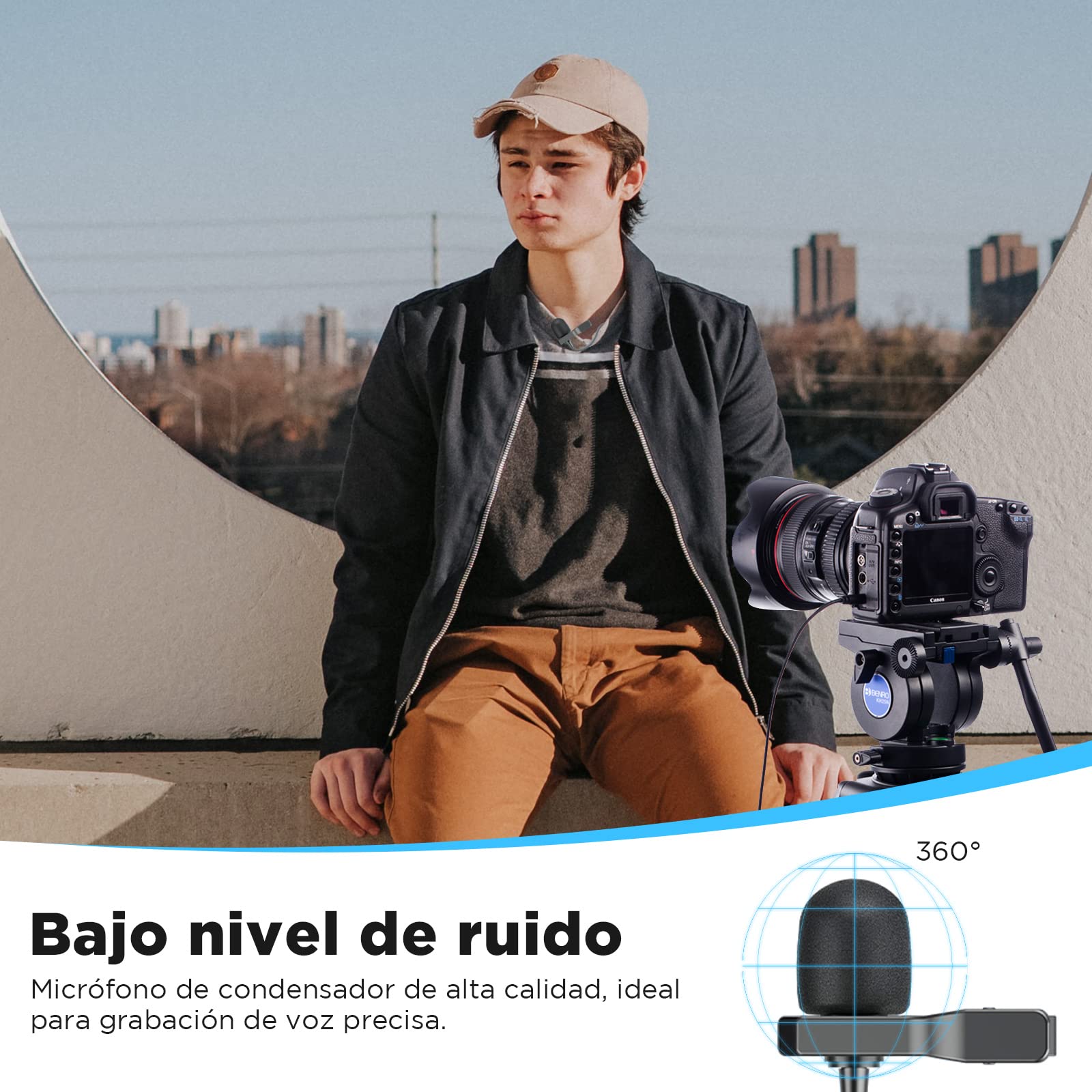 BOYA BY-M1S Micrófono de Solapa Lavalier Profesional Micrófono de Condensador omnidireccional para iPhone Android Smartphone DSLR, videocámaras, grabadoras de Audio, grabación de Ordenador portátil