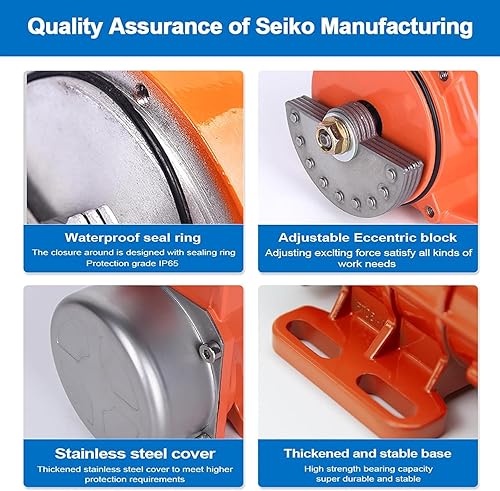 Miniatura 4 de Vibrador de hormigón Motor de vibración industrial monofásico AC 110V 3600rpm 100w Herramienta vibradora para silo tolva agitando mesa (100W)