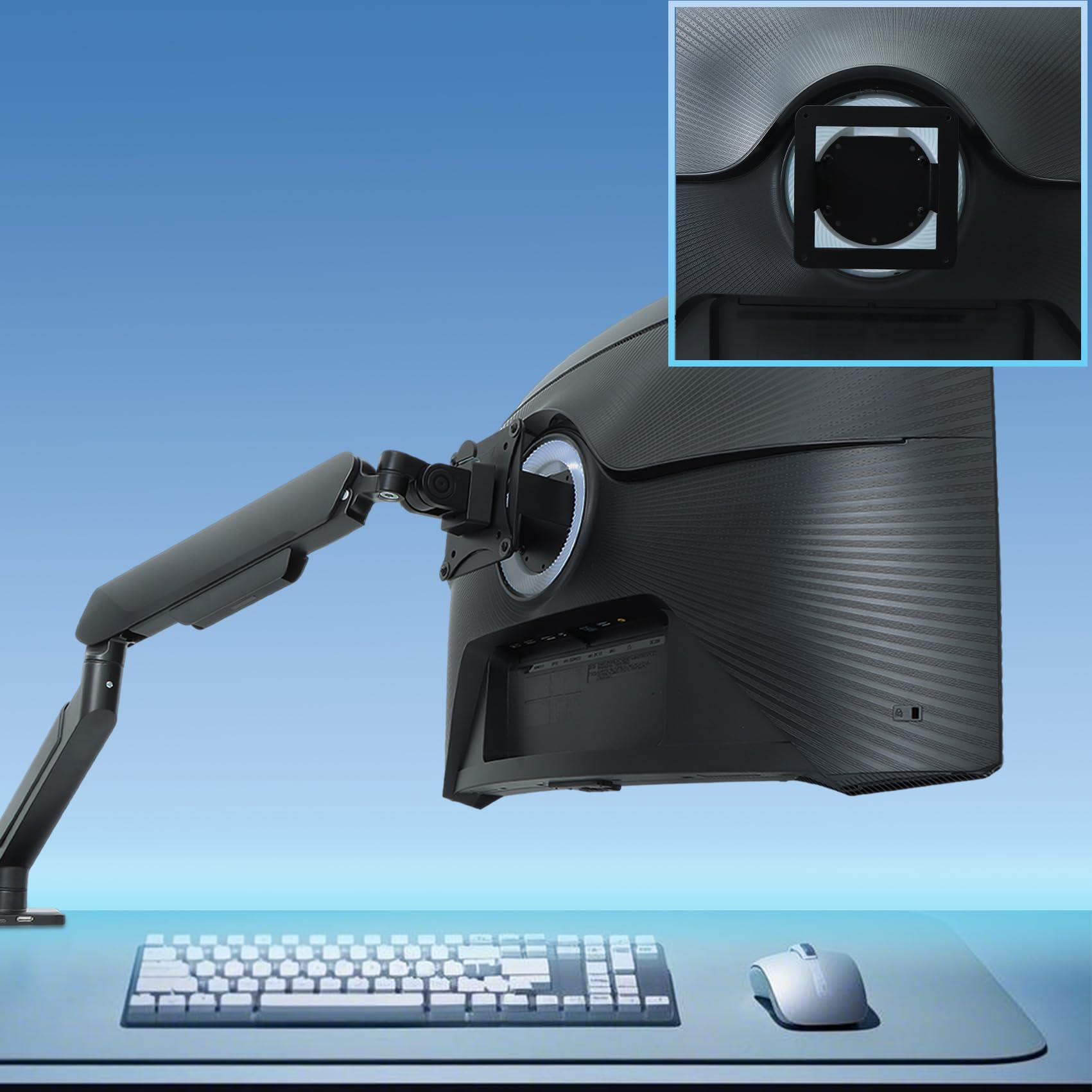 L'adattatore Odyssey G7 G8 G9 Vesa Mount è compatibile solo con Samsung Odyssey G7 G8 G9 Series G65B G75T G77T G70A G70B G75NB CJ890 CRG9 CHG70 CHG90 S95UA G85NB G95T G97T Monitor curvo 95NA