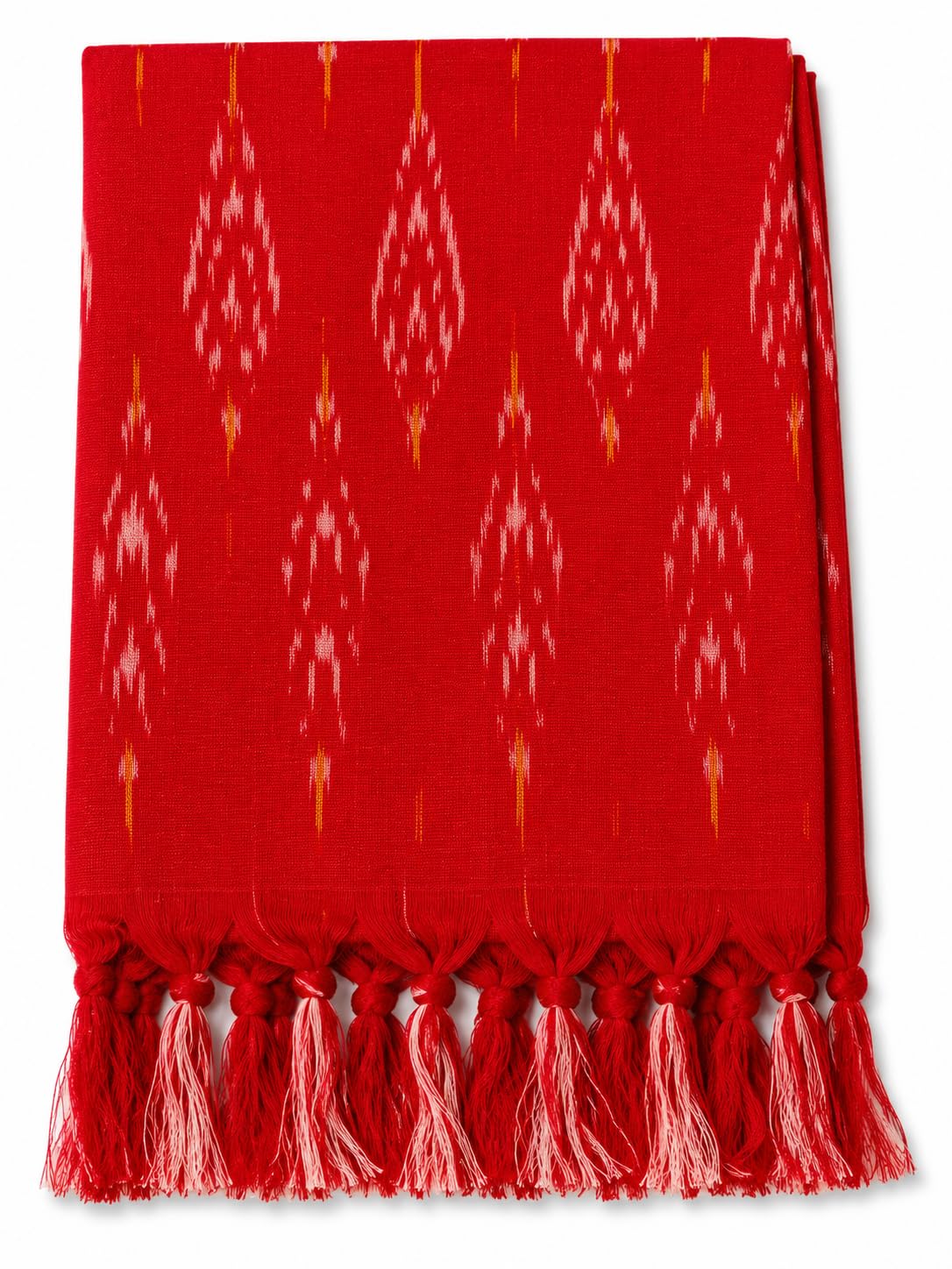Sambalpuri Girl Dupatta, Ikat Print with Tassel Fringe 0V-picture-39