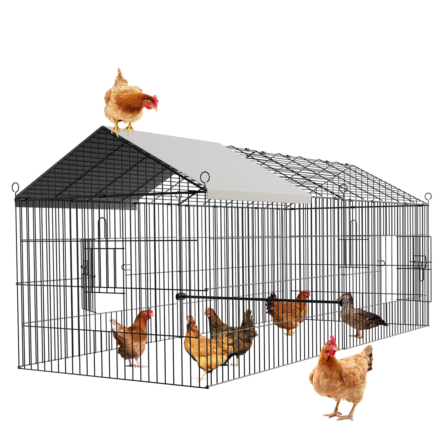 Metal Chicken Coop 88.5"×41"×41" Chicken Coop Chicken Runs for Yard with Cover Chicken Playpen Enclosure Chicken Tractor Portable Chicken Pen Small Animal Playpen for Hen Rabbit Duck Goose