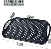 Vista 3 de Bandeja grande antideslizante con asas, bandejas de comida para regazo con puntos de agarre de silicona para comer, aptas para lavavajillas