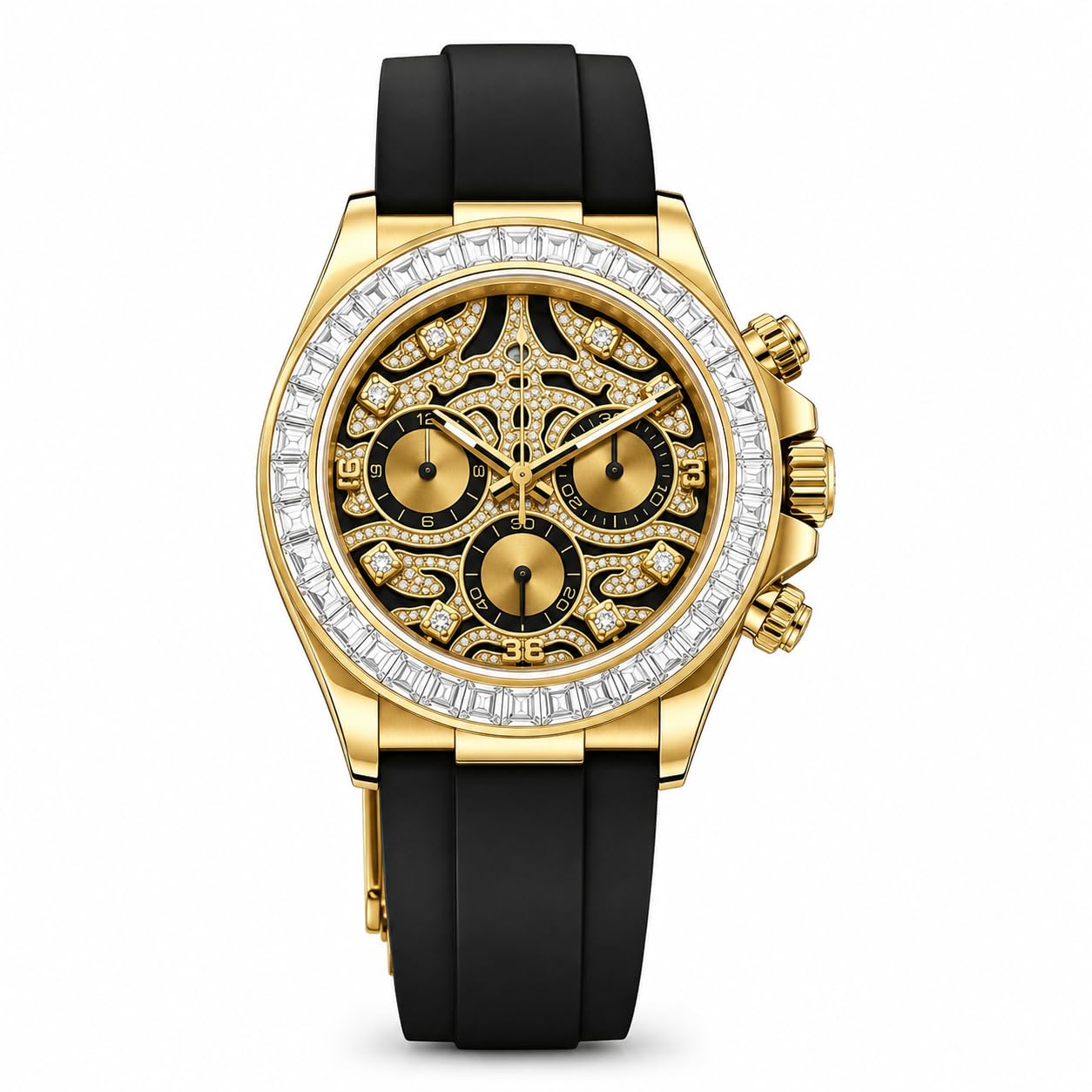 Generic Luxury Men Gold Chronograph Watch - Image 1