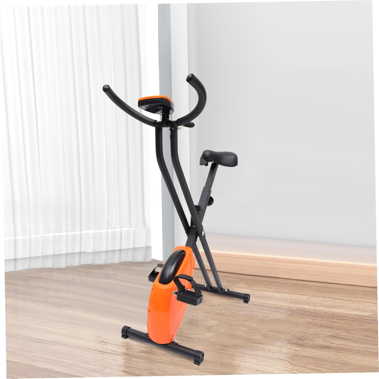 Adjustable Indoor Stationary Bike for Home Fitness with Exercise Data Anti-slip Wide Foot Bright -frame Design for Weight Loss and Cycling Workouts