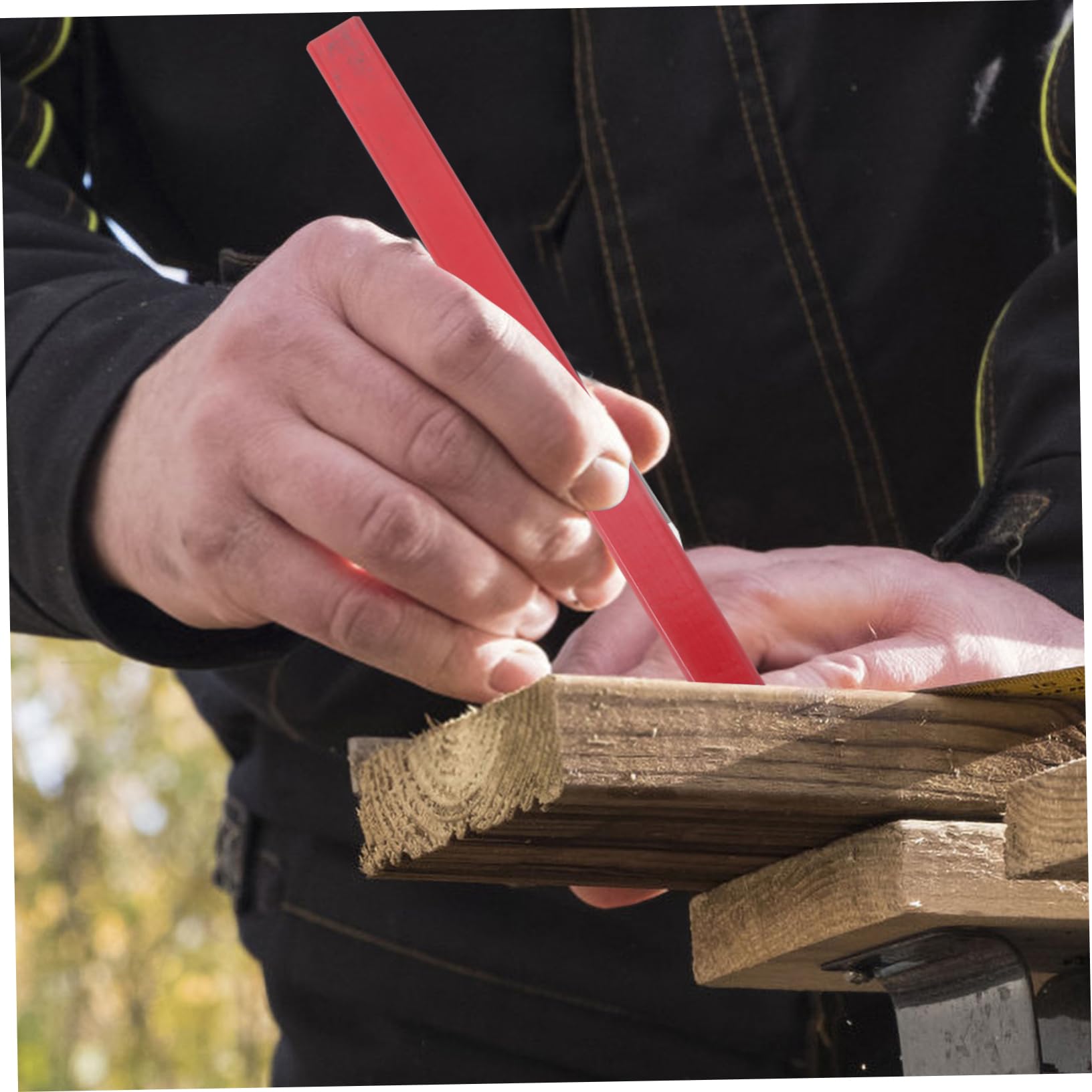 Tofficu 5 Ensembles Crayon Constructeurs En Gros Esquisse Travail Du Bois Crayons D'encadrement Des Crayons Crayon De Construction En Bois Rouge 20 Pièces * 5