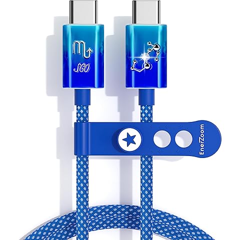 Scorpio Zodiac Charger Cable - Hand-Painted USB C to USB C Cable, 240W PD 3.1 Type ...