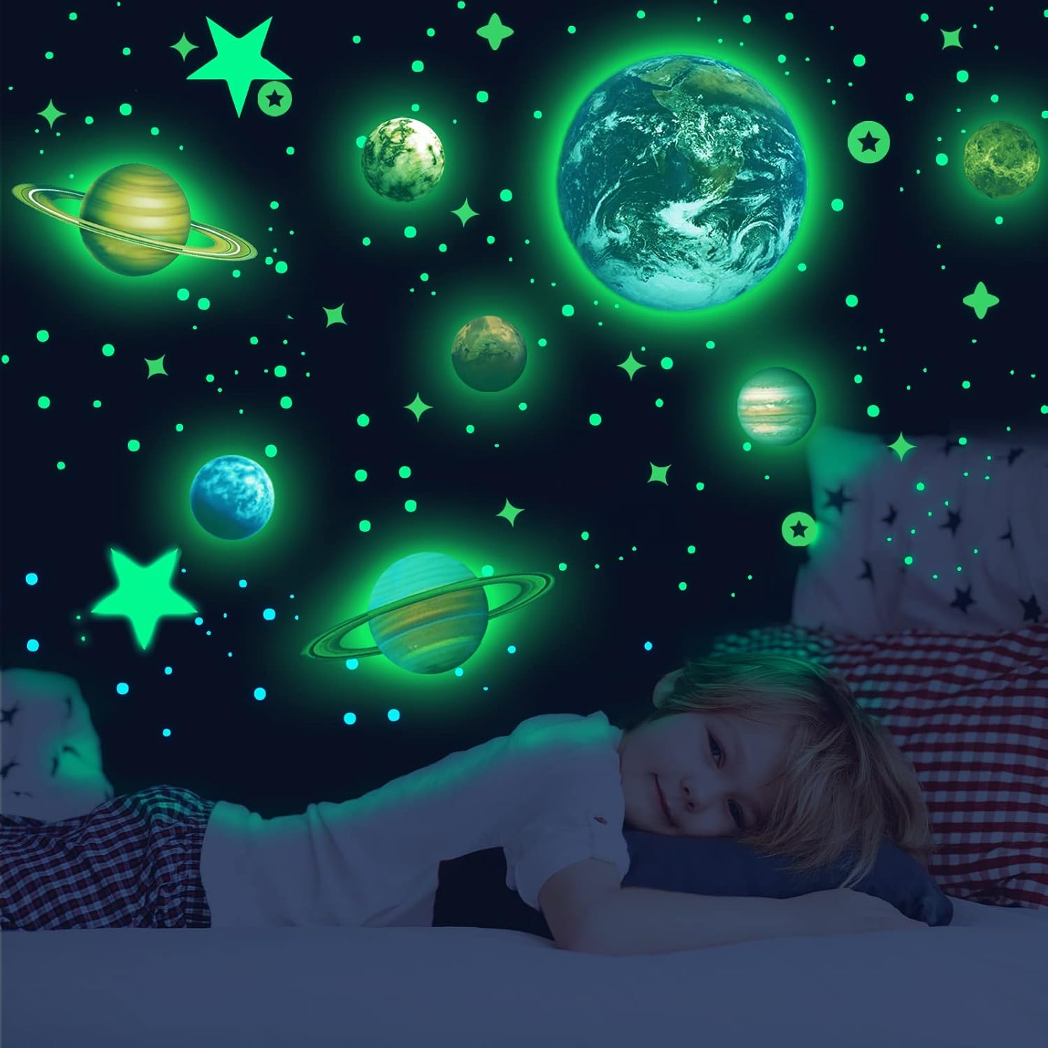 Glow in The Dark Stars for Solar System Wall