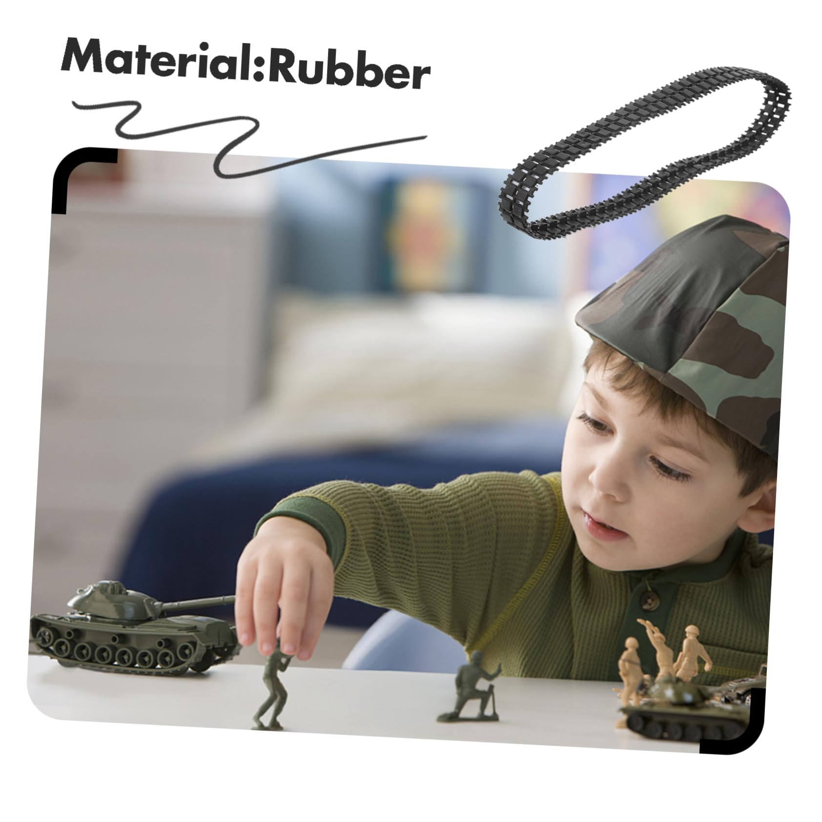 JOINPAYA Rubber Tank Tracks Set of 4 DIY Tank Treads for Toy Cars Replacement Tracks for Model Tanks Strong Grip