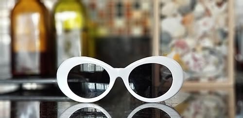 Miniatura 3 de Lxnoap Lentes de sol retro ovalados con marco grueso lentes de sol retro Y2k ovalados retro Mod Kurt Cobain gafas de sol con protección UV para