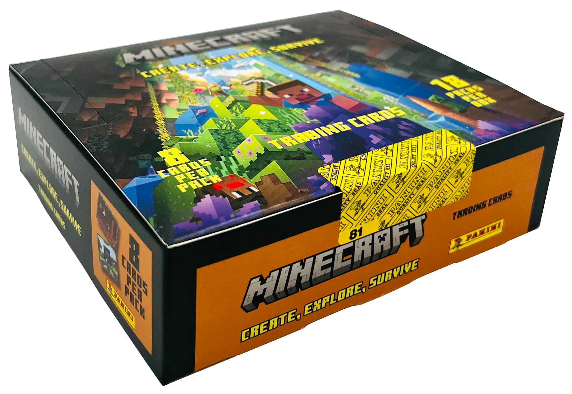 Panini Minecraft - Carte da collezione Create, Explore, Survive - Trading Cards (confezione da 18 pezzi)
