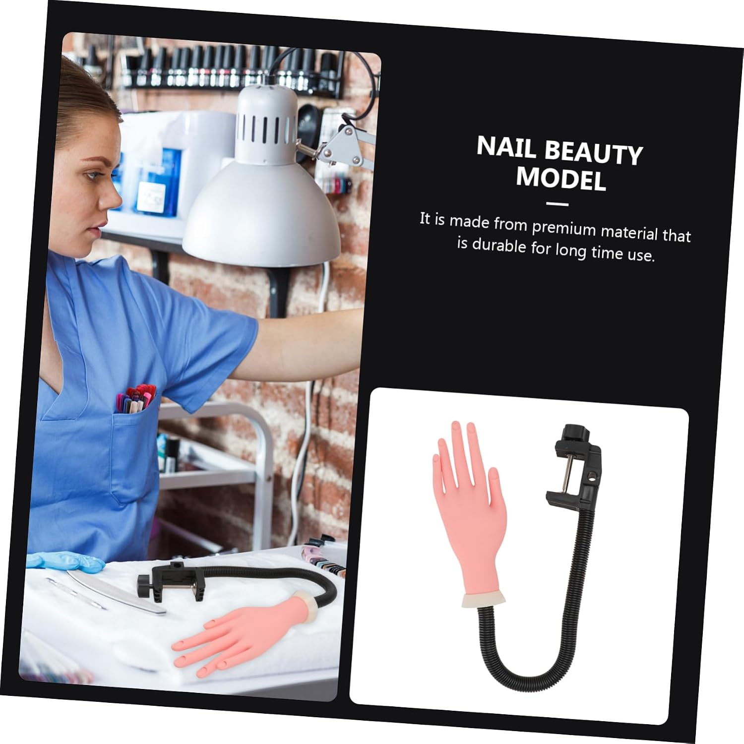1pc Bendable Manicure Training Hand Model for Nail Art Practice Artificial Hand Random Shape Knob Light for Beginners and Professionals