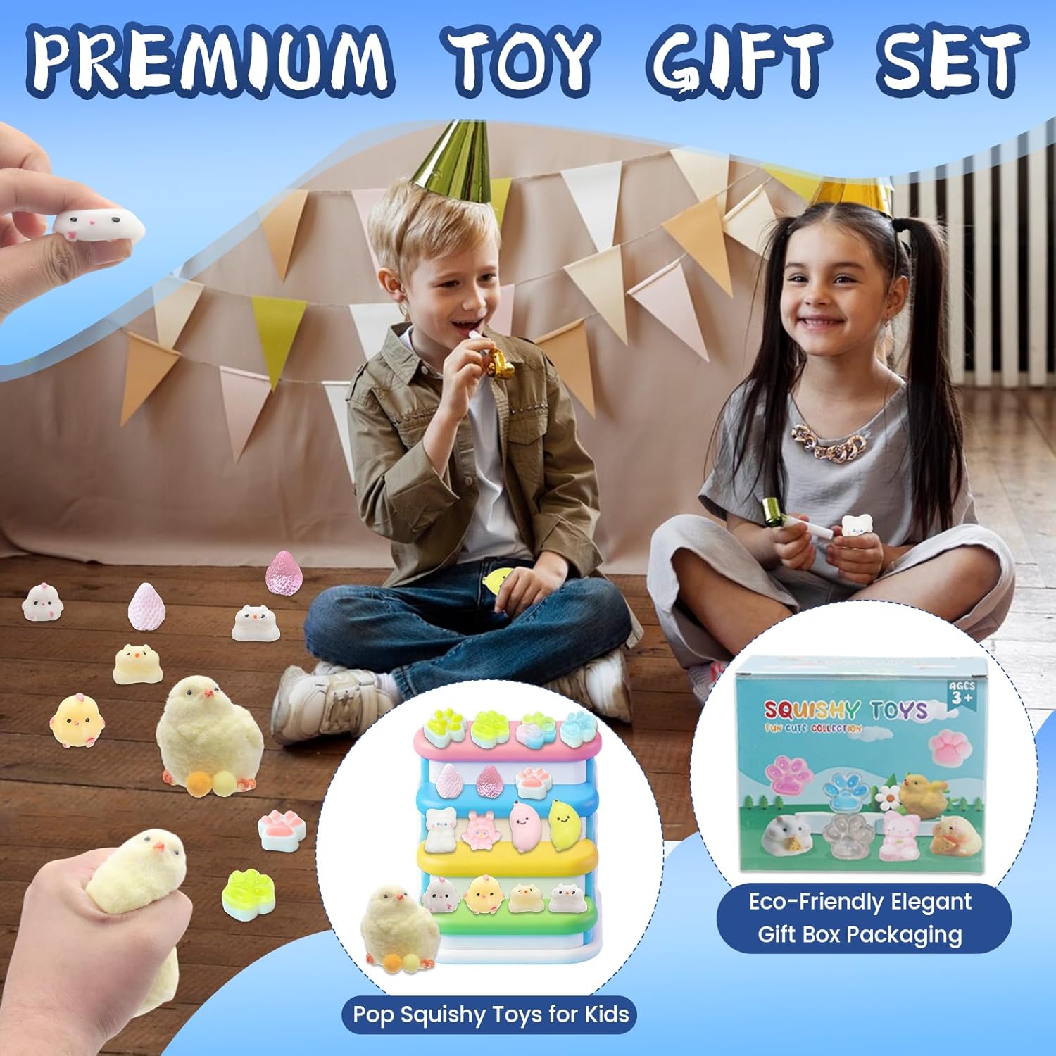 16pcs Squishy Pack,Fidget Toys Kit,Include taba Squishies Party Favors for Kids 4-8 8-12 Treasure Box Toys for Classroom Birthday Xmas Gifts Goodie Bag Stocking Stuffers for Teens (16pcs)