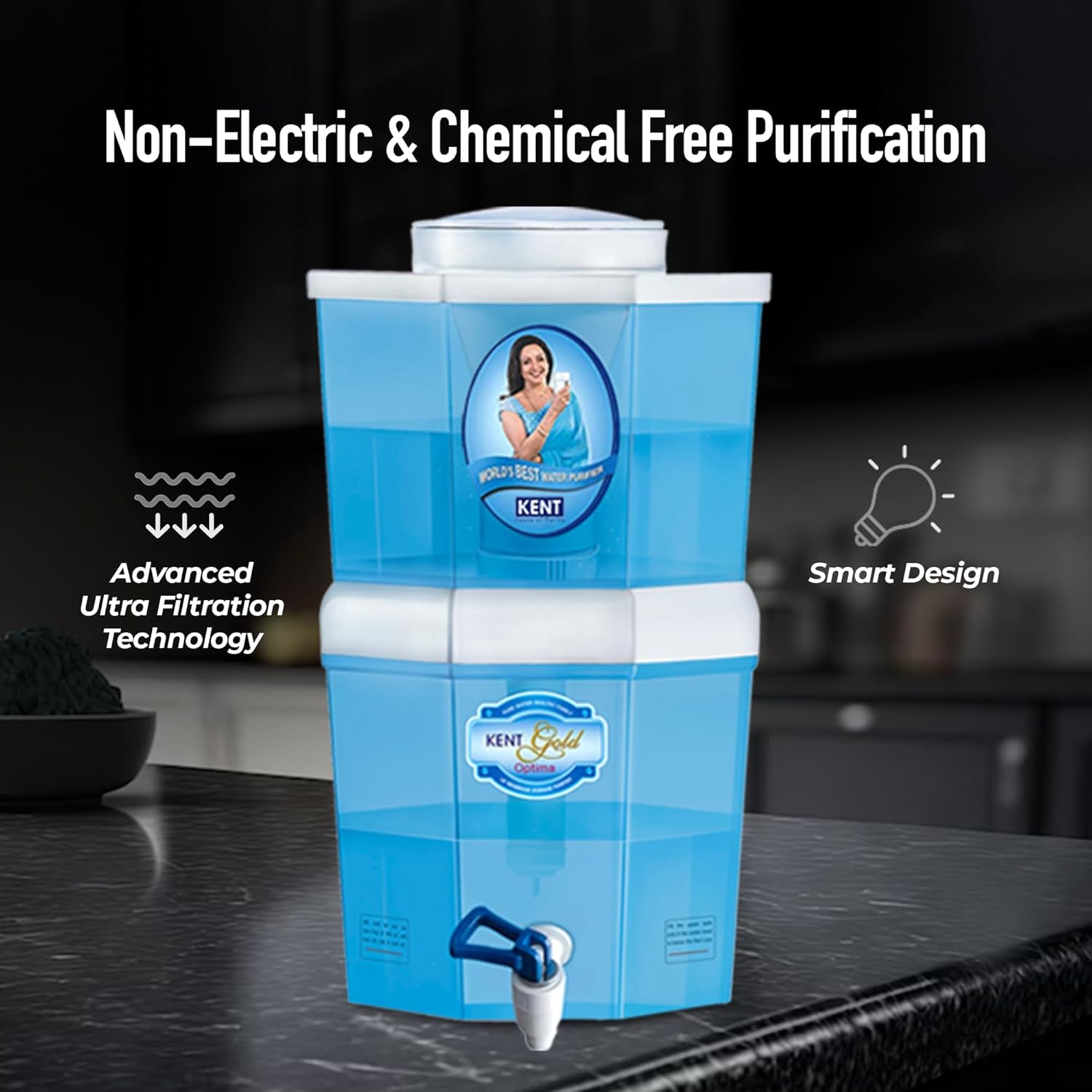 KENT Gold Optima Non-Electric & Chemical Free Purification