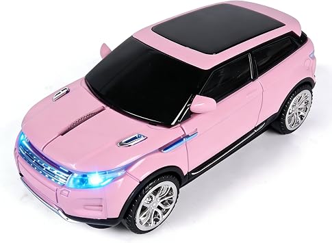 Wireless Mouse Cute Pink Car Mice, Portable Compact Novelty Cool Fun Mice, Funny USB Girly Mouse for Laptop PC Computer Tablet Macbook Kids Girl Boy Women Men Mom Small Hands Travel Office School Gift