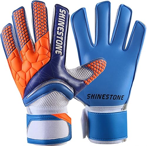 Miniatura 5 de HONTIUS Guantes de portero para niños, hombres, jóvenes y adultos, guantes de portero de fútbol con protector de dedos, látex súper agarre para