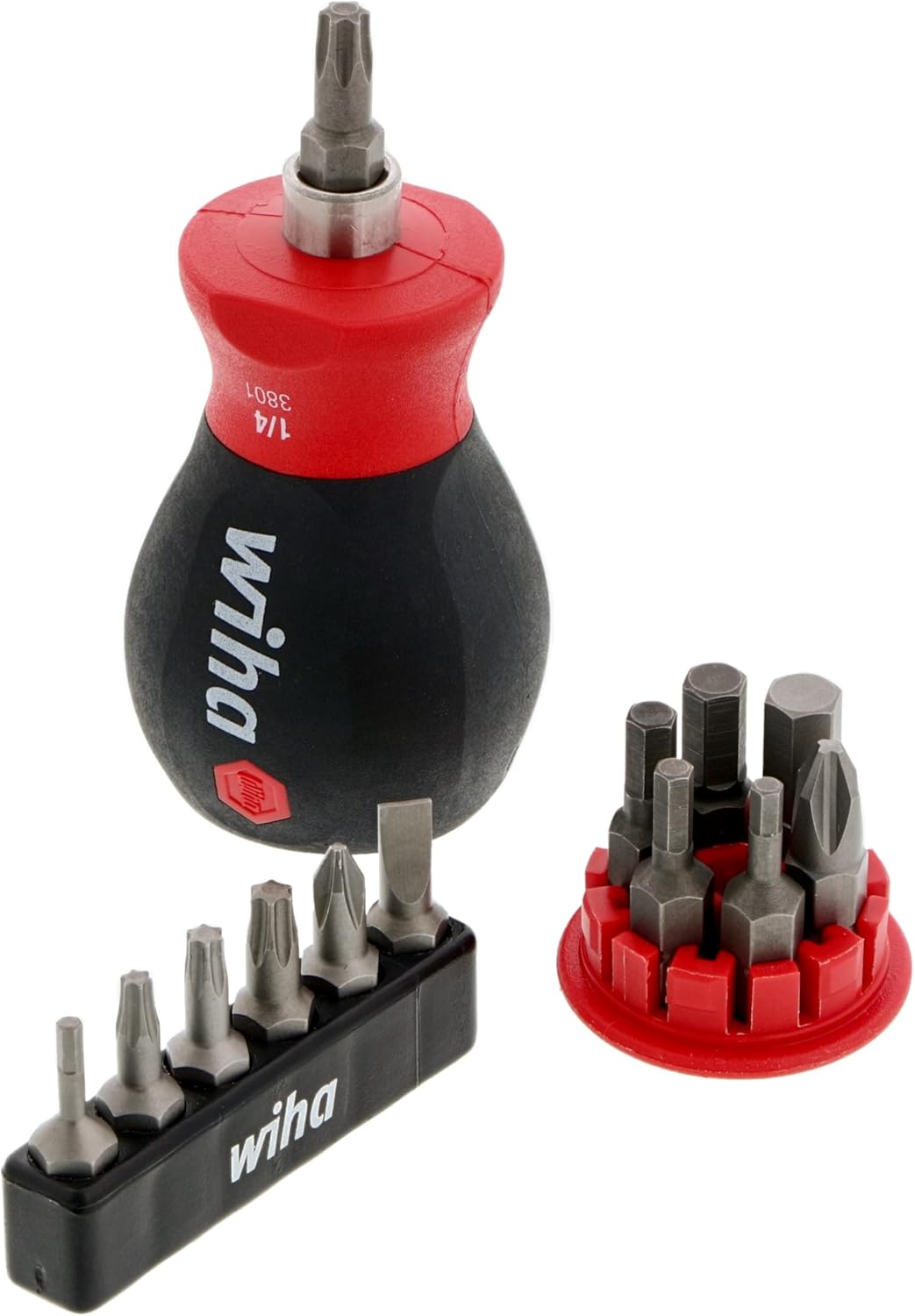 Wiha 91801 14 Piece Stubby Bike Repair Multi-Driver With Road Runner® Burrito Bag Set