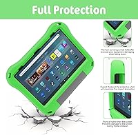 Vista 4 de Max 11 - Funda para tableta para niños, funda para niños con mango a prueba de golpes (versión 2023), incompatible con iPad Samsung. Verde
