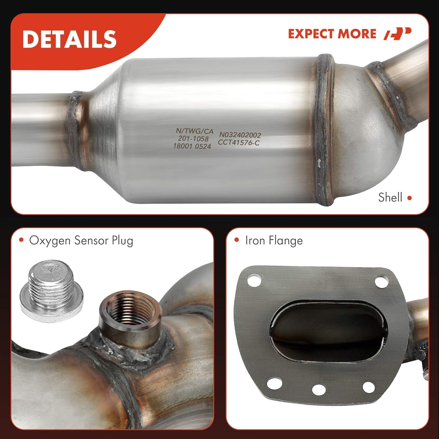 A-Premium Front Right Catalytic Converter with Gasket Kit Direct-Fit Compatible with Toyota Tacoma 2016 2017 2018 2019 2020 3.5L, E.P.A. Compliant, Replace# EC41262