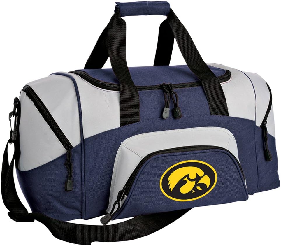 SMALL University of Iowa Gym Bag Deluxe Iowa Hawkeyes Travel Duffel Bag